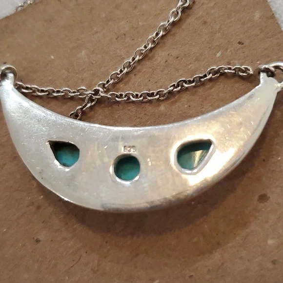NWT Tribe Jewelry Silver and turqoise Necklace